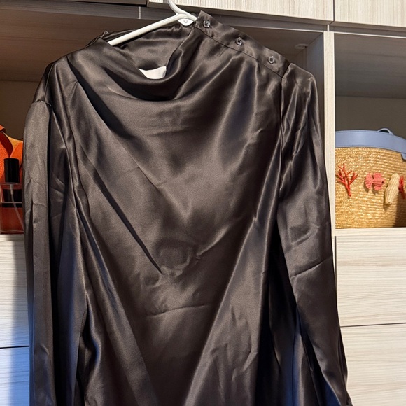 TWP Chocolate Silk Blouse - Picture 1 of 6